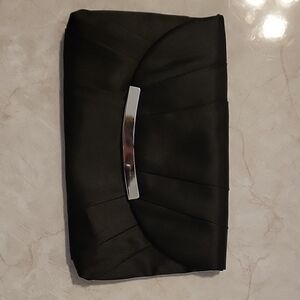 Elegant Black Satin Clutch